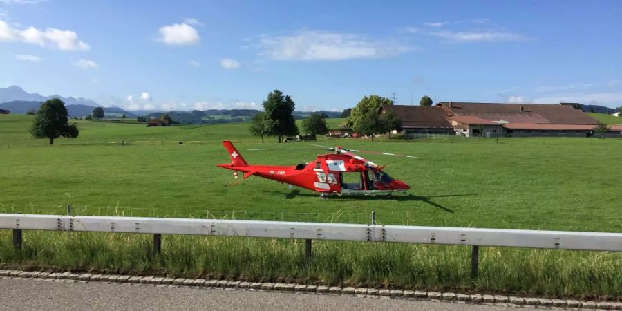 Die Verletzten wurden mit der Rega ins Spital transportiert.