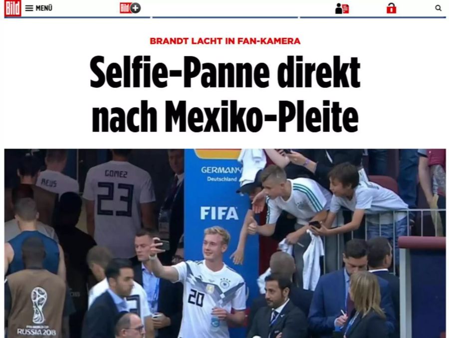 Die Schlagzeile der «Bild» zu Brandts Selfie.