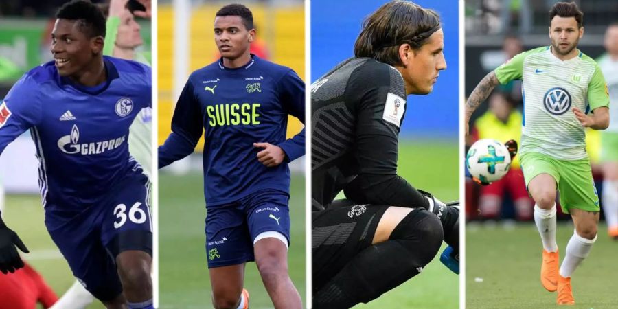 Breel Embolo, Manuel Akanji, Yann Sommer und Renato Steffen sind vier von insgesamt 18 Schweizern, die in der Bundesliga spielen.