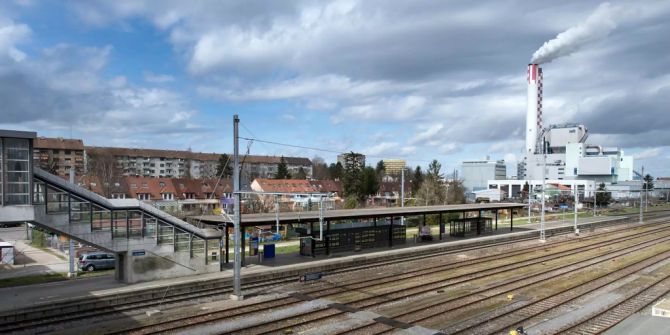 Die Geleise des Bahnhofs St. Johann in Basel