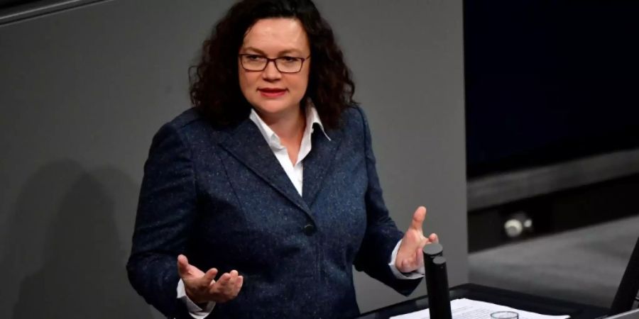 Andrea Nahles im Bundestag