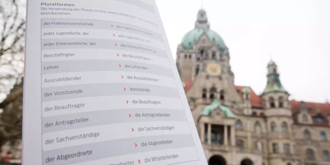 Ein Blatt mit geschlechtergerechten Pluralformen.