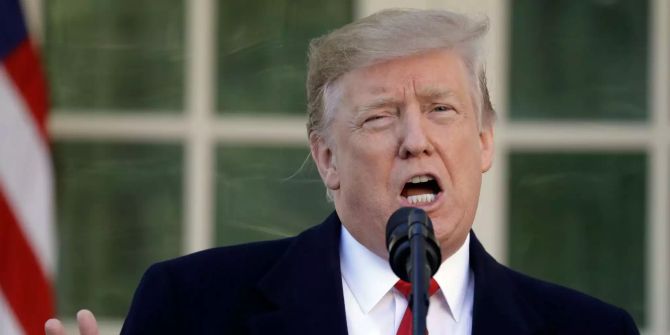 Donald Trump, Präsident der USA, spricht.
