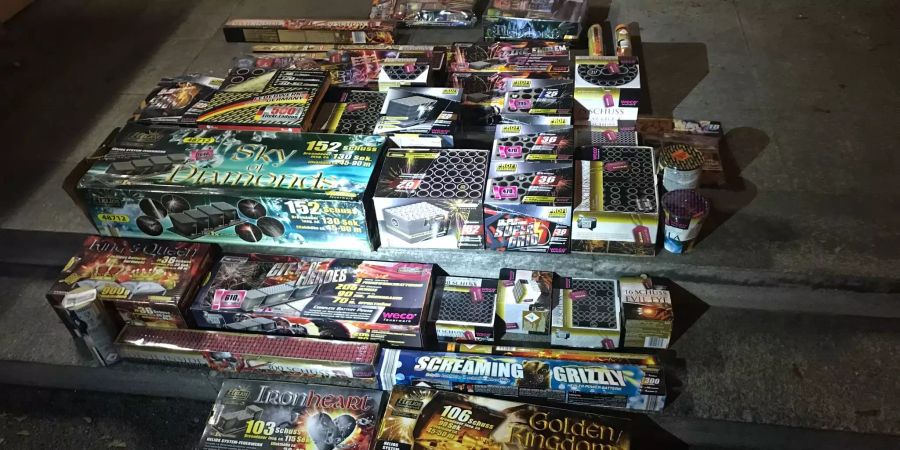 Konfisziertes Feuerwerk.
