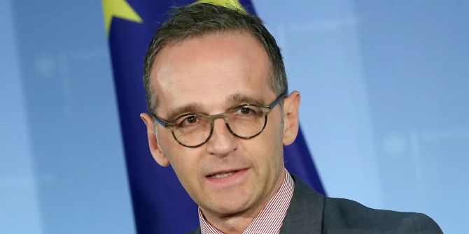 Heiko Maas , Aussenminister, gibt im Auswärtigen Amt ein Statemen