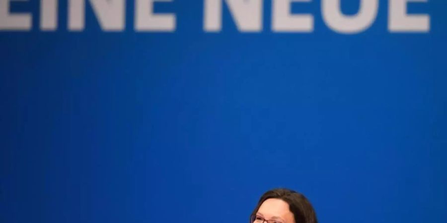 Parteichefin Andrea Nahles steht unter grossem Druck, eine Trendwende herbeizuführen: Die SPD dümpelt bei 15 Prozent in Umfragen. Foto: Arne Dedert