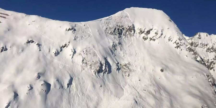 Die Abbruchstelle einer Lawine in Belalp VS.