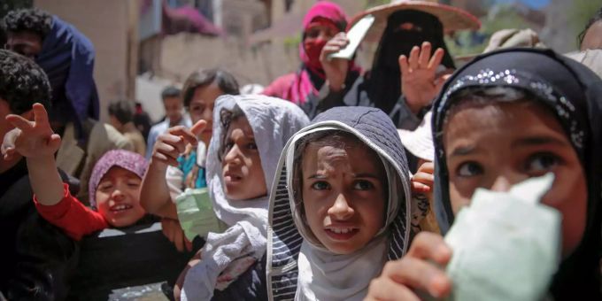 Die Vereinten Nationen warnen vor Hungersnot mit Millionen von Opfern im Jemen. hungersnot