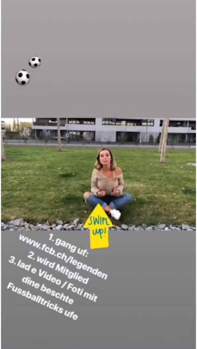 Stein des Anstosses: Adelas Werbung für den FCB - obwohl sie privat für GC jubelt. Stein des Anstosses: Adelas Werbung für den FCB - obwohl sie privat für GC jubelt.