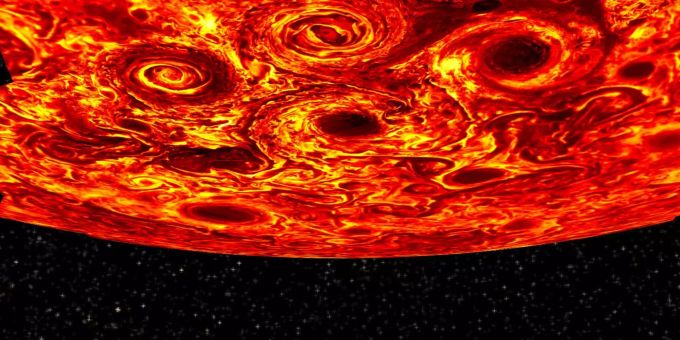 Von den Polregionen des Jupiter wusste man bislang wenig. Von den Polregionen des Jupiter wusste man bislang wenig.