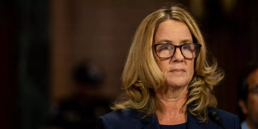 Die Psychologie-Professorin Christine Blasey Ford vor dem US-Senat.