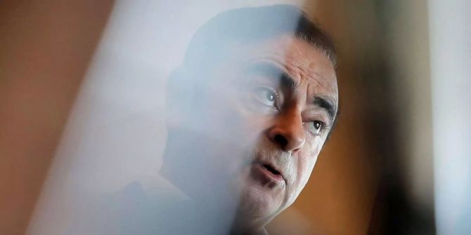 Carlos Ghosn, Vorstandsvorsitzender von Renault-Nissan-Mitsubishi, spricht.