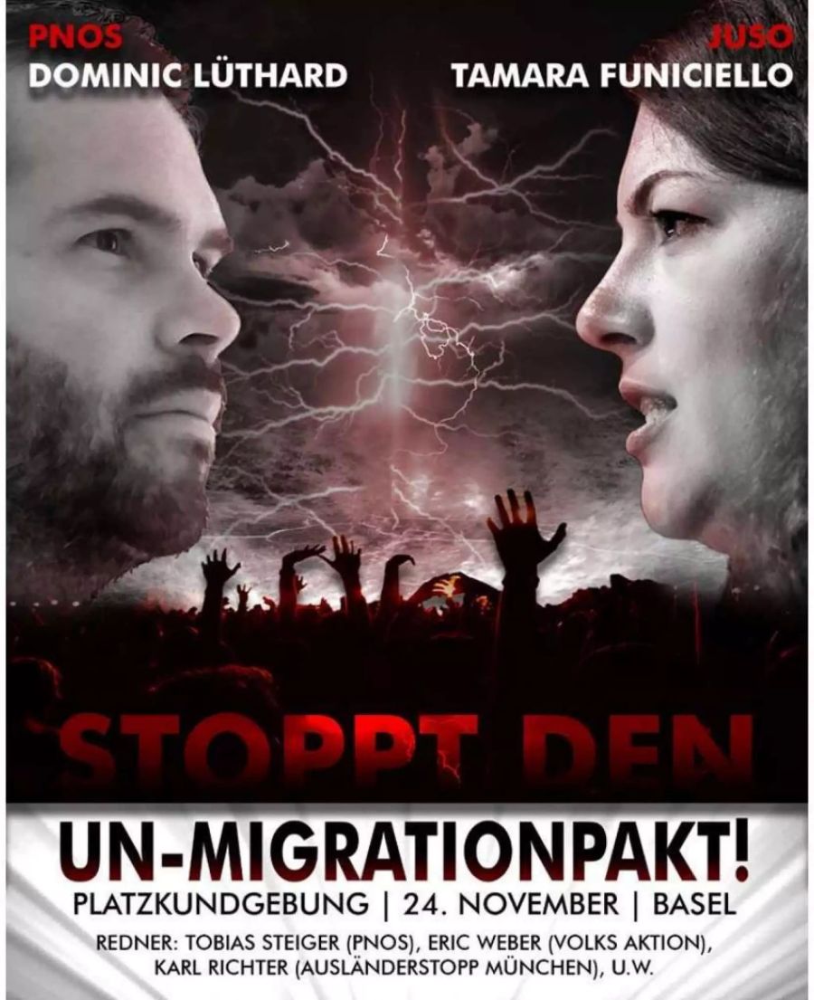 Das Plakat für das vermeintliche Streitgespräch.