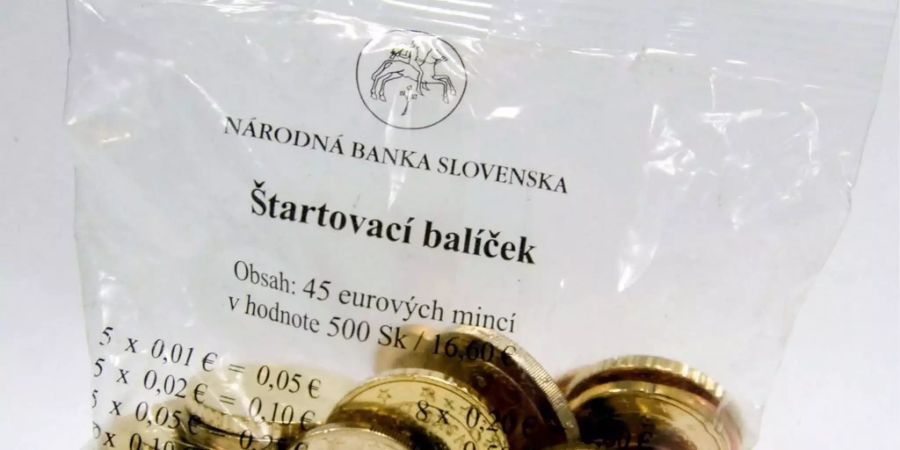 Das Starter-Paket der slowakischen Euromünzen.