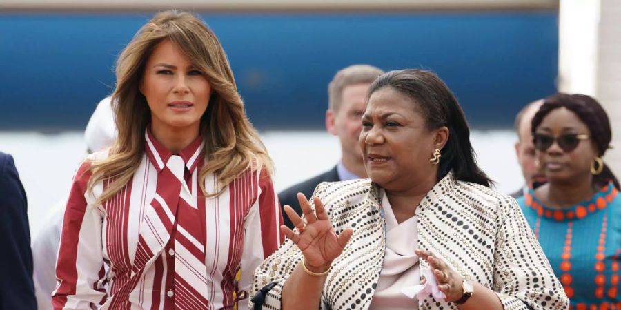 US-First Lady Melania Trump und die First Lady von Ghana Rebecca Akufo-Addo.