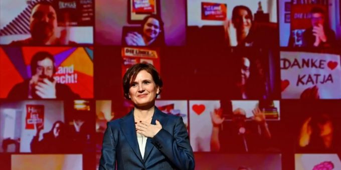 Katja Kipping auf dem digitalen Parteitag Katja Kipping auf dem digitalen Parteitag