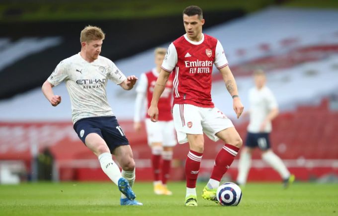 Granit Xhaka im Spiel von Arsenal gegen Manchester City. Granit Xhaka Arsenal