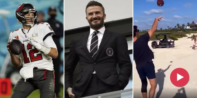 Auf Bahamas - Hier wirft Tom Brady seine Traumpässe zu David Beckham