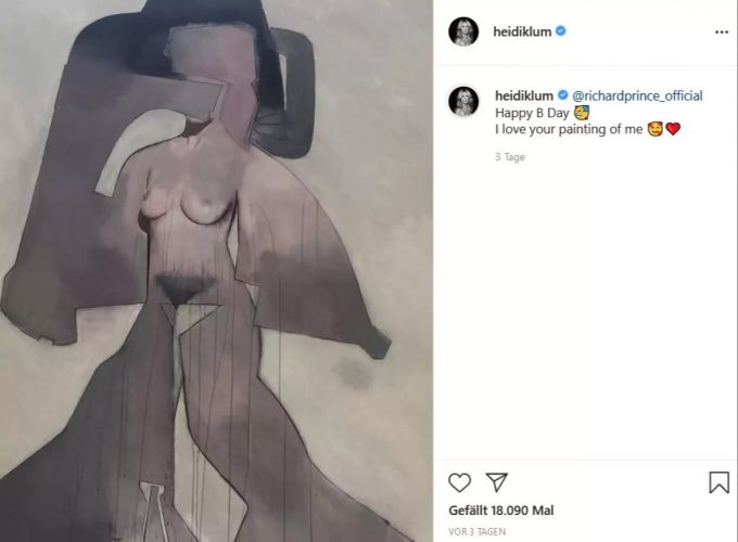 Von diesem skurrilen Kunstwerk ist Heidi Klum ganz begeistert. heidi klum