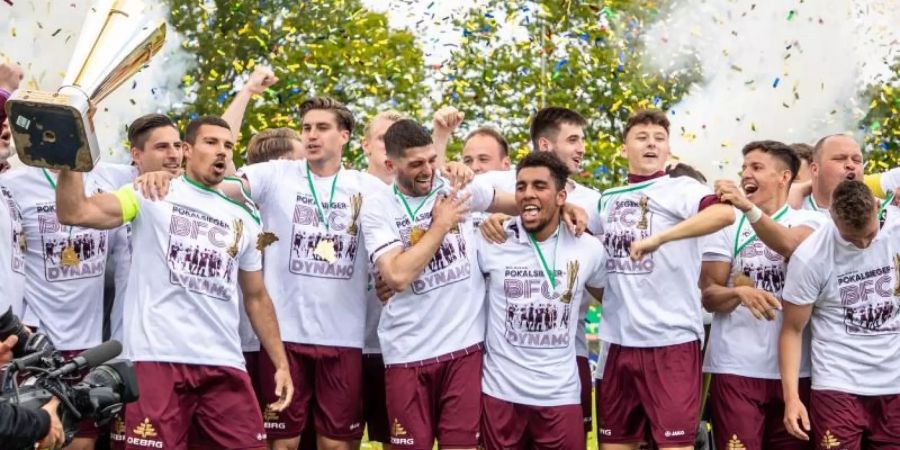 Der BFC Dynamo wird in der 1. Runde des DFB-Pokals als Berliner Vertreter starten. Foto: Andreas Gora/dpa