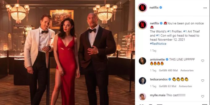«Red Notice» liefert drei namhafte Hauptprotagonisten: Ryan Reynolds, Gal Gadot und Dwayne Johnson. dwayne johnson red notice