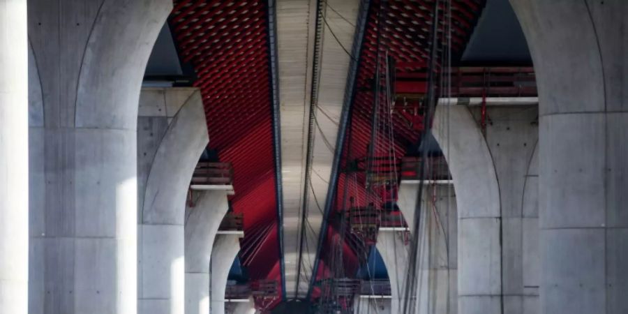 Baustelle an der Lennetal-Brücke in Nordrhein-Westfalen