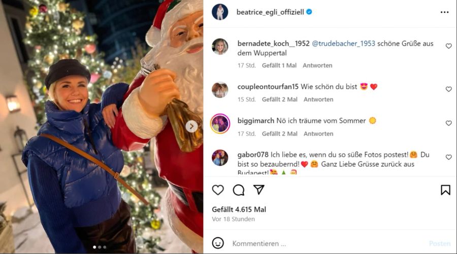 Beatrice Egli posiert mit dem Samichlaus.