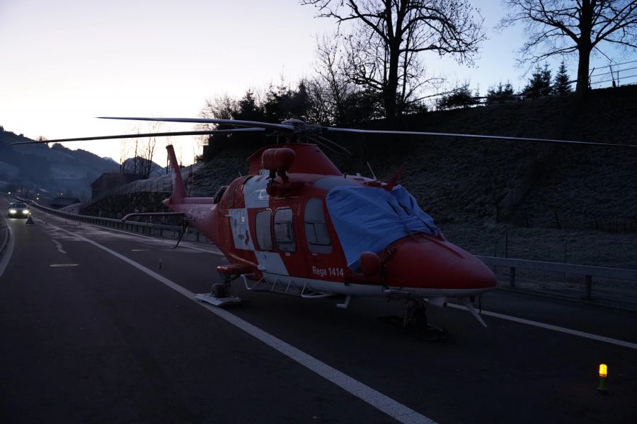 Der Helikopter erlitt am Samstag einen technischen Defekt.