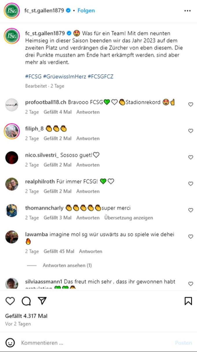 Die Fans des FC St.Gallen feiern den Sieg der Espen gegen den FC Zürich. fc st.gallen