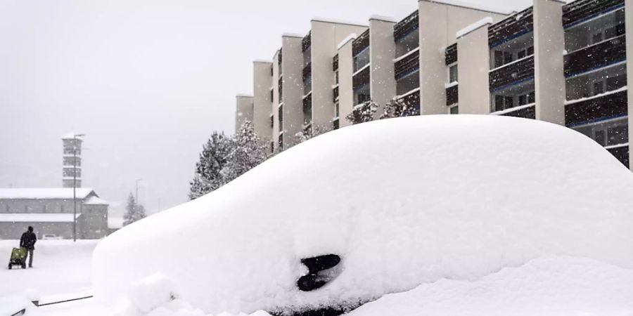 Starker Schneefall Anfang Dezember 2020 in St. Moritz GR. (Archivbild)