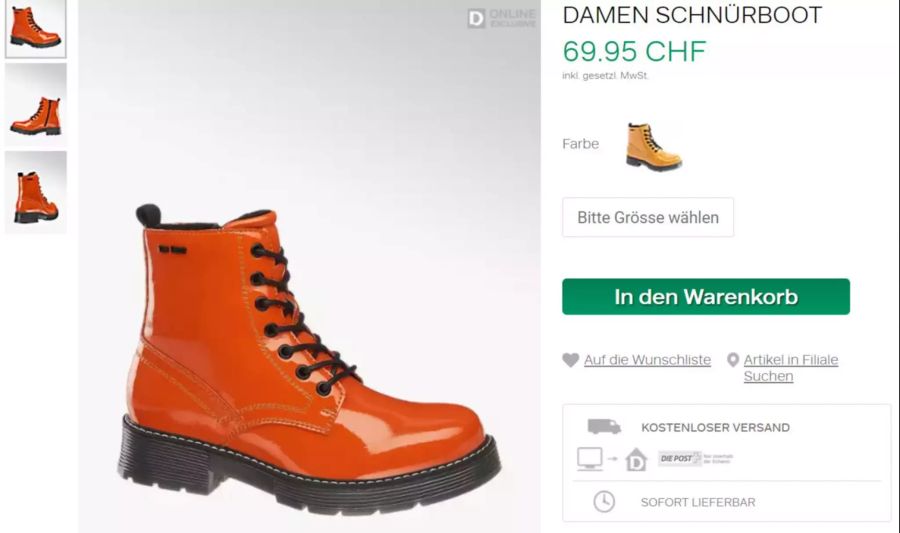 Bei Dosenbach ist der reguläre Preis tiefer als bei Zalando.