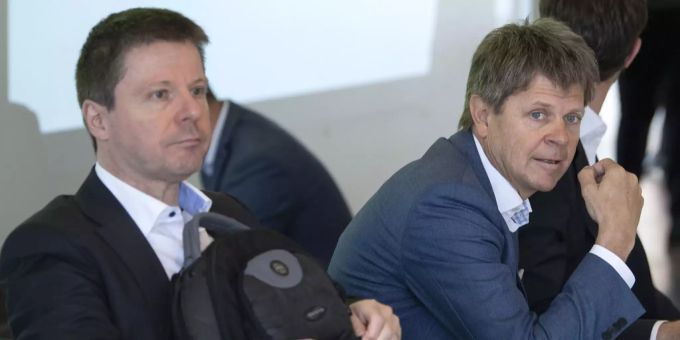Nationalrat Martin Bäumle (links) und Jürg Grossen, GLP-Parteipräsident und Nationalrat (rechts). GLP Grossen Bäumle