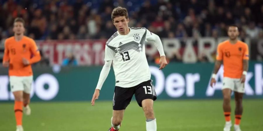 Spielte zuletzt nicht in der Nationalmannschaft: Thomas Müller. Foto: Federico Gambarini/dpa