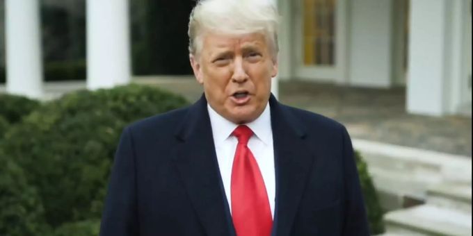 Donald Trump veröffentlicht am Mittwochabend eine Ansprache bei Twitter. Das Video wurde nachträglich gelöscht. Donald Trump