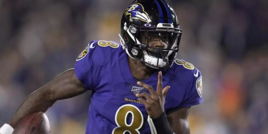 Quarterback Lamar Jackson führte seine Baltimore Ravens erneut zum Sieg. Foto: Kyusung Gong/AP/dpa