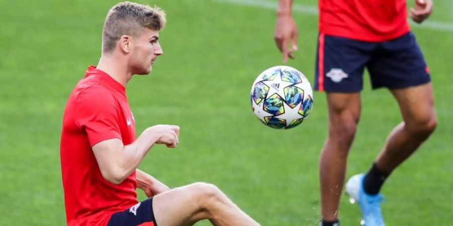 Hofft einen Treffer im Heimspiel gegen Lyon: Leipzigs Stürmer Timo Werner. Foto: Jan Woitas/dpa-Zentralbild/dpa