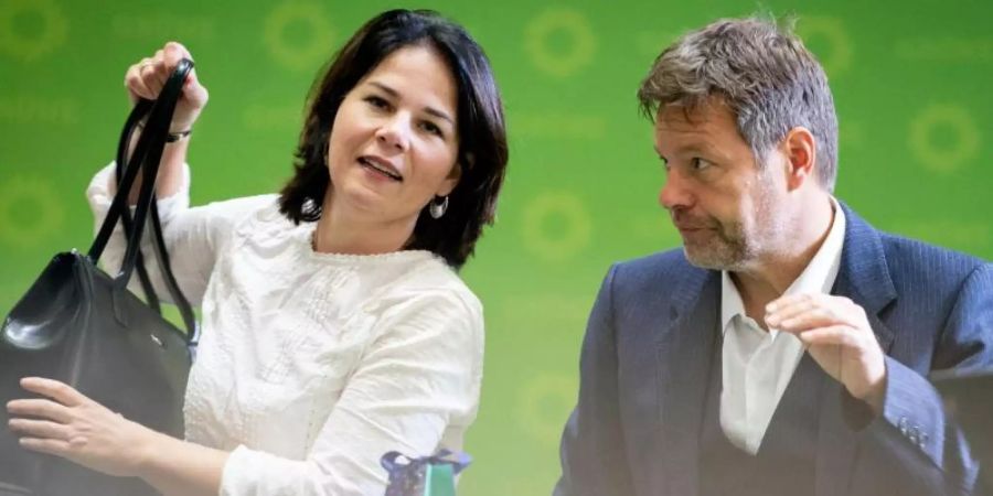 Die Grünen-Bundesvorsitzenden Annalena Baerbock und Robert Habeck vor Beratungen über das Ergebnis der Thüringer Landtagswahl. Foto: Kay Nietfeld/dpa