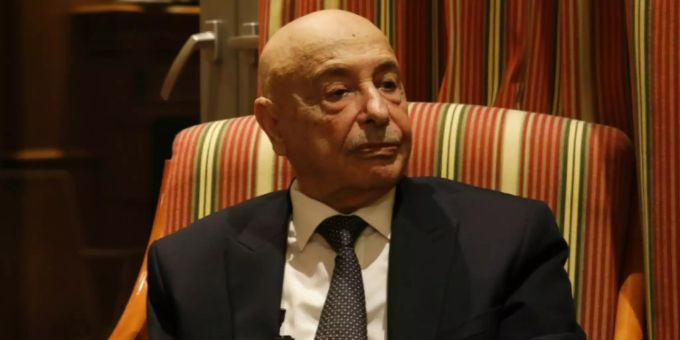 Aguila Saleh bei einem AFP-Interview in Nikosia. Agila Saleh Libyen