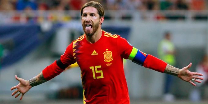 Sergio Ramos jubelt nach einem Treffer in der EM-Quali. Sergio Ramos