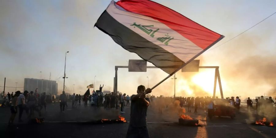 Demonstrant in Bagdad