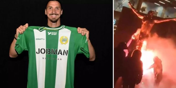 Einstieg beim Rivalen - Wütende Malmö-Fans zünden Ibrahimovic-Statue an