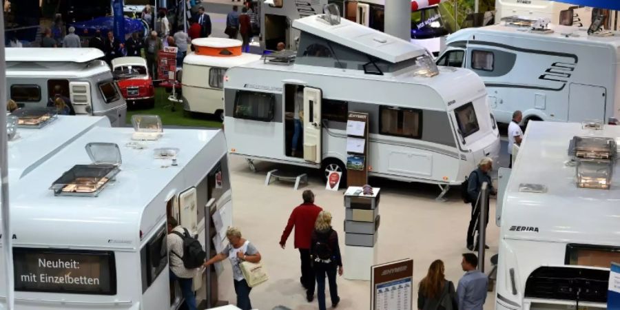 Wohnwagen bei Messe in Düsseldorf