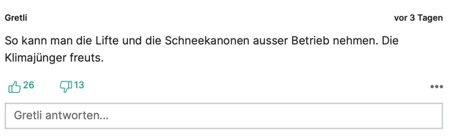 «Gretli» ist kein Fan von der künstlichen Beschneiung.