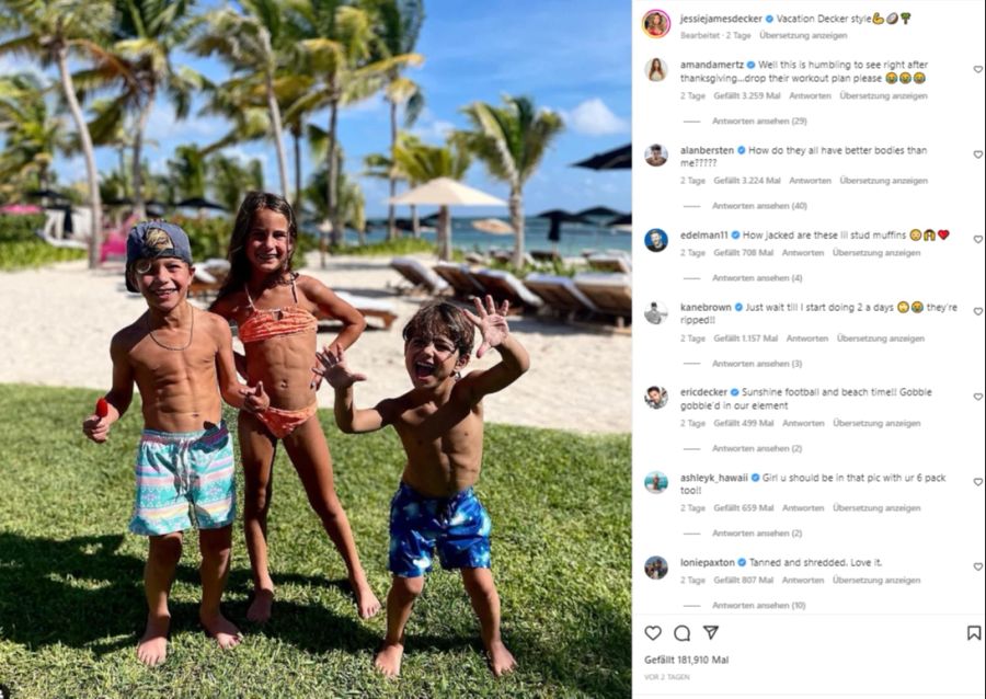 Huch! Die Kids von Jessie James Decker sind von Muskeln übersäht.