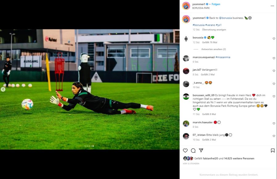 Gestern kehrte er in das Gladbach-Training zurück.