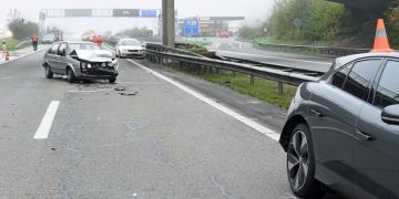 Drei Unfälle in Folge auf der Autobahn A14