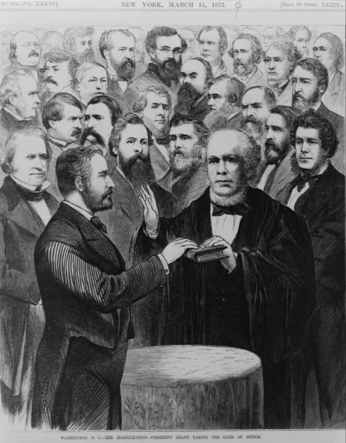 Ulysses S. Grant wird in sein Amt eingeschworen. Ulysses S. Grant