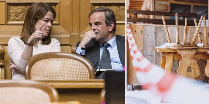 Wie lange sollen schweizweit alle Läden und Restaurants geschlossen bleiben? Auf diese Frage haben FDP-Präsidentin Petra Gössi und Mitte-Chef Gerhard Pfister (noch) keine Antwort. Coronavirus Lockdown Mitte FDP