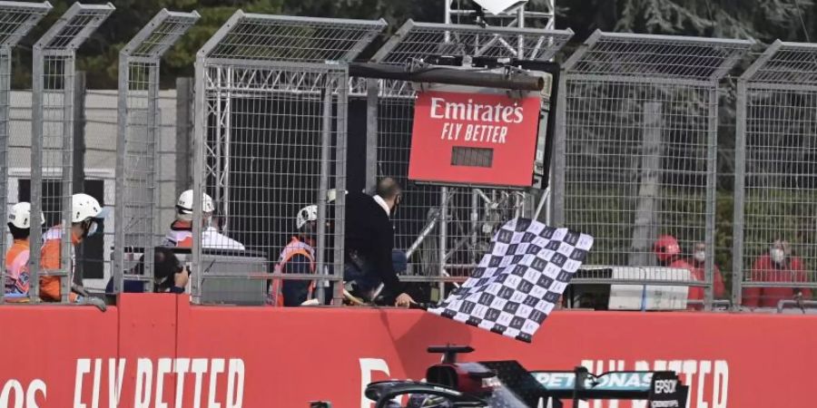 Lewis Hamilton hat auch den Grossen Preis in Imola gewonnen. Foto: Miguel Medina/AFP Pool/AP/dpa