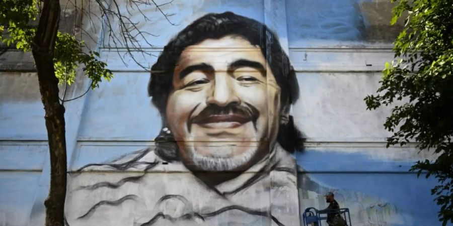 Wandzeichnung von Maradona in Bueonos Aires